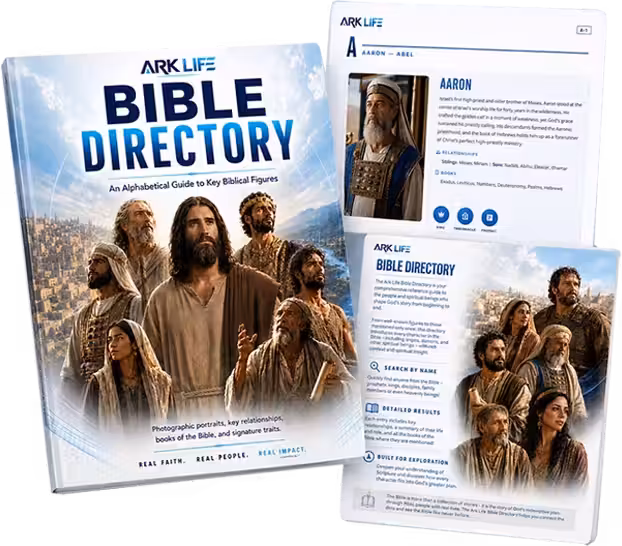 The Ark Life Bible Directory shown with two interior pages beside it